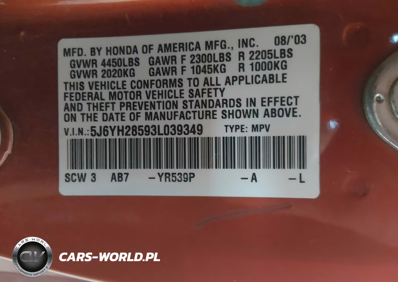 2003 Honda Element Ex VIN:5J6YH28593L039349 - 9