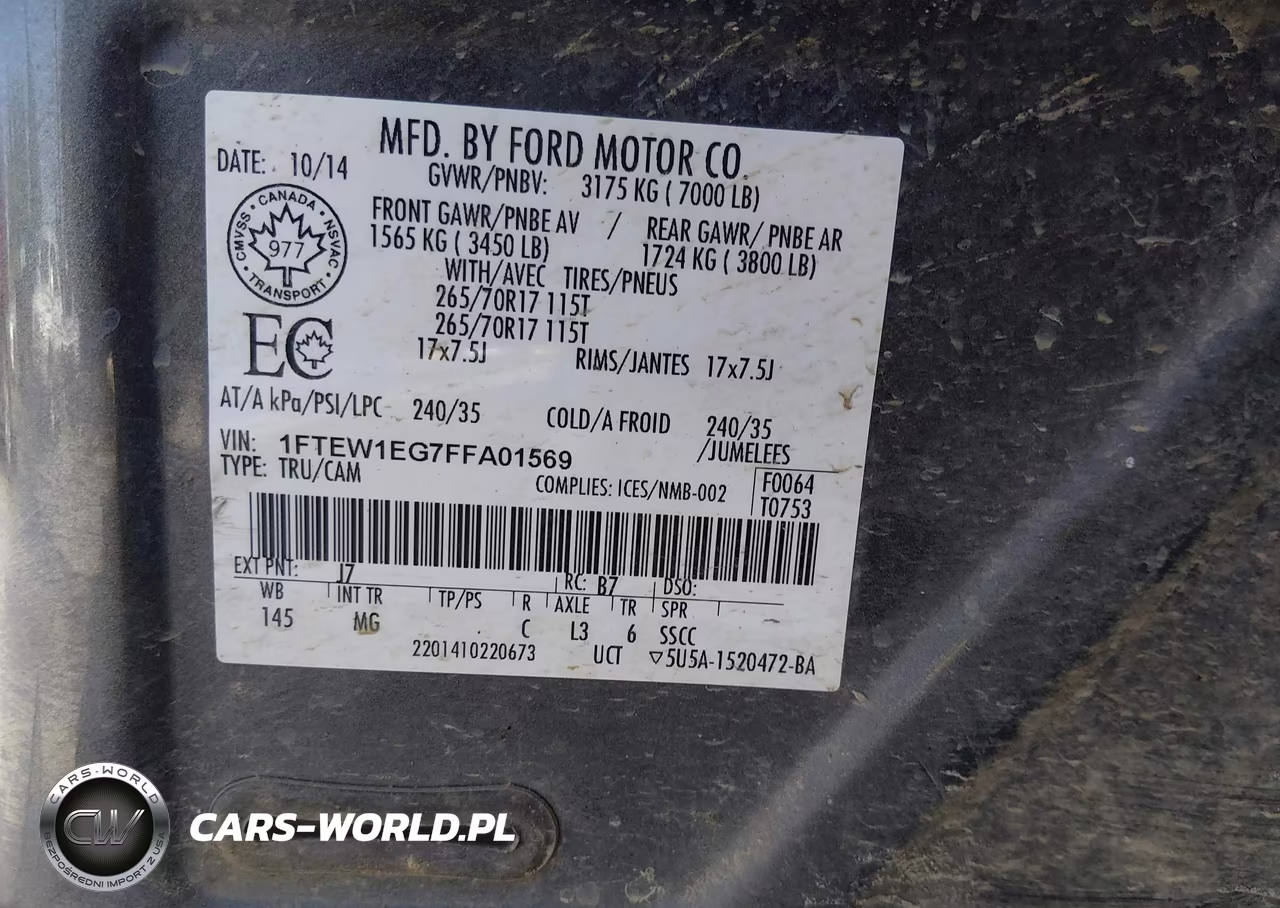 2015 Ford F-150 Xlt VIN:1FTEW1EG7FFA01569 - 9
