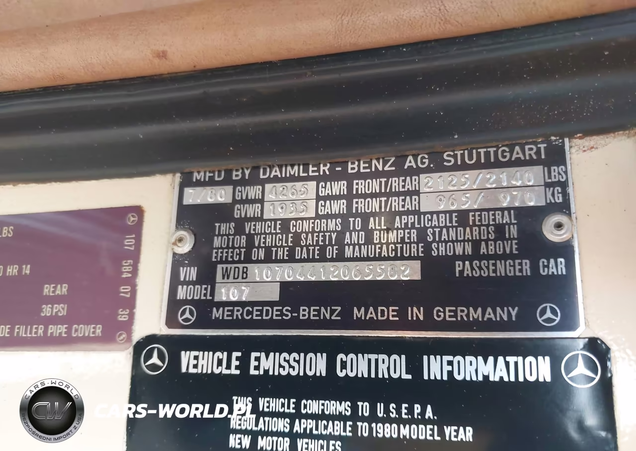 1980 Mercedzes 450 Sl VIN:10704412065582 - 9