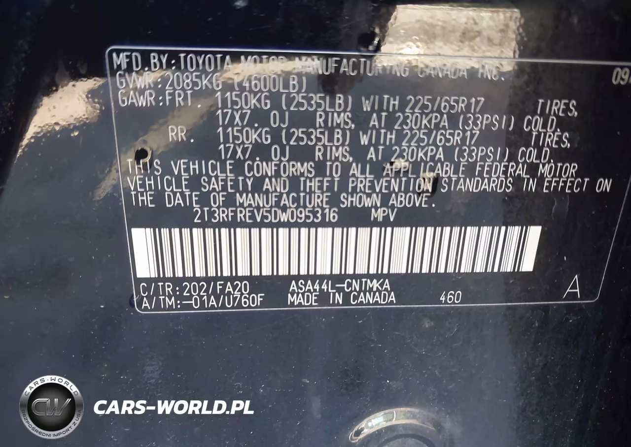 2013 Toyota Rav4 Xle VIN:2T3RFREV5DW095316 - 9