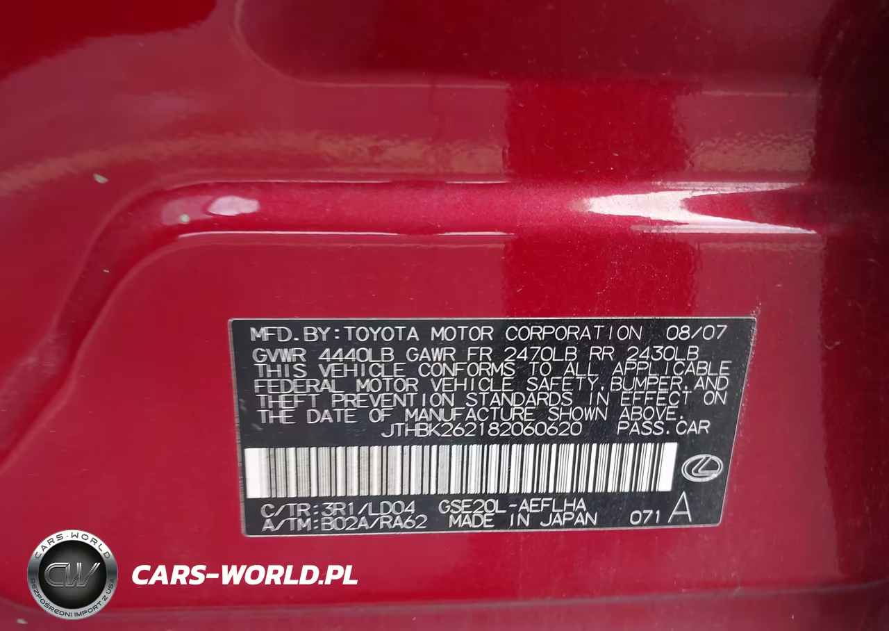 2008 Lexus Is 250 VIN:JTHBK262182060620 - 9