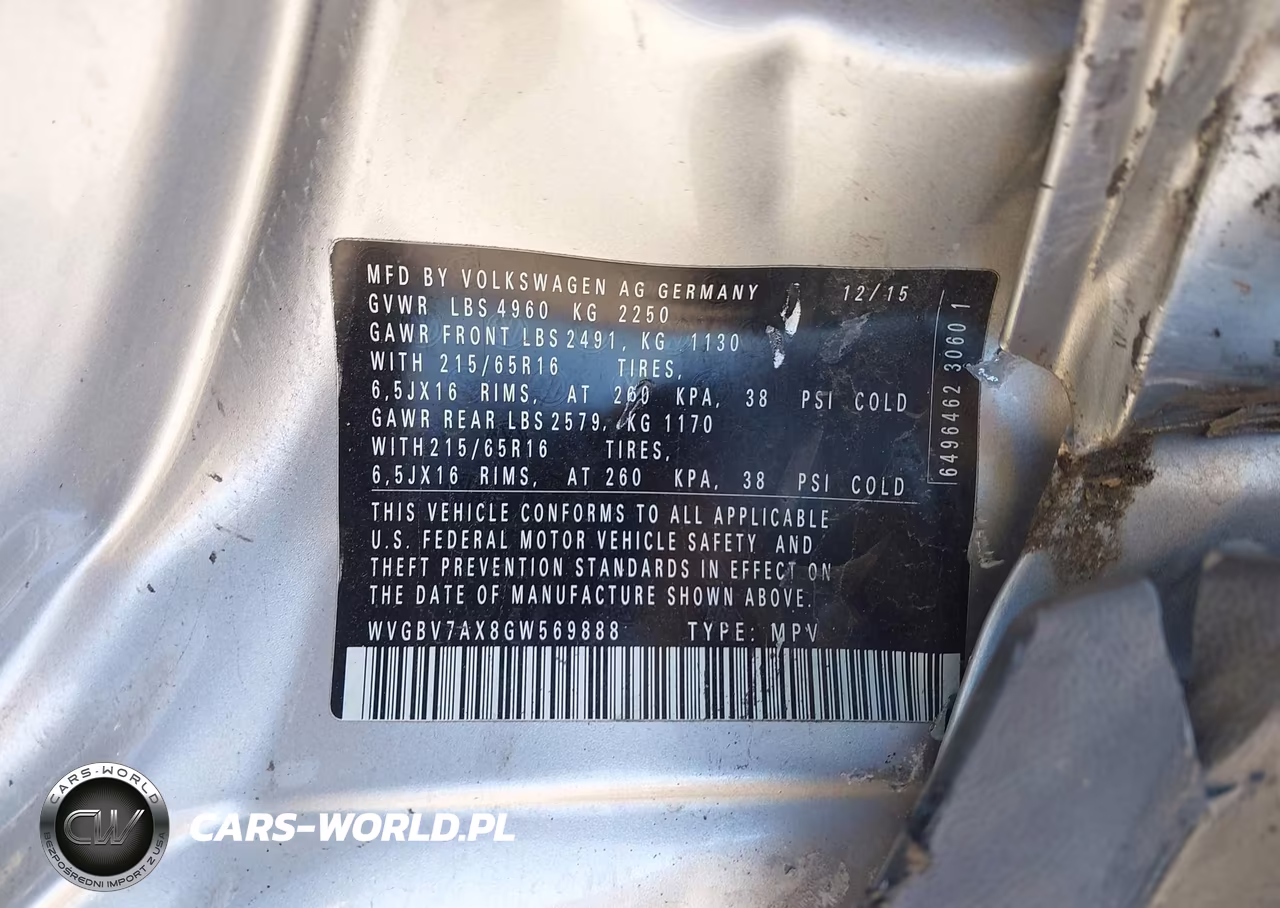 2016 Volkswagen Tiguan S VIN:WVGBV7AX8GW569888 - 9