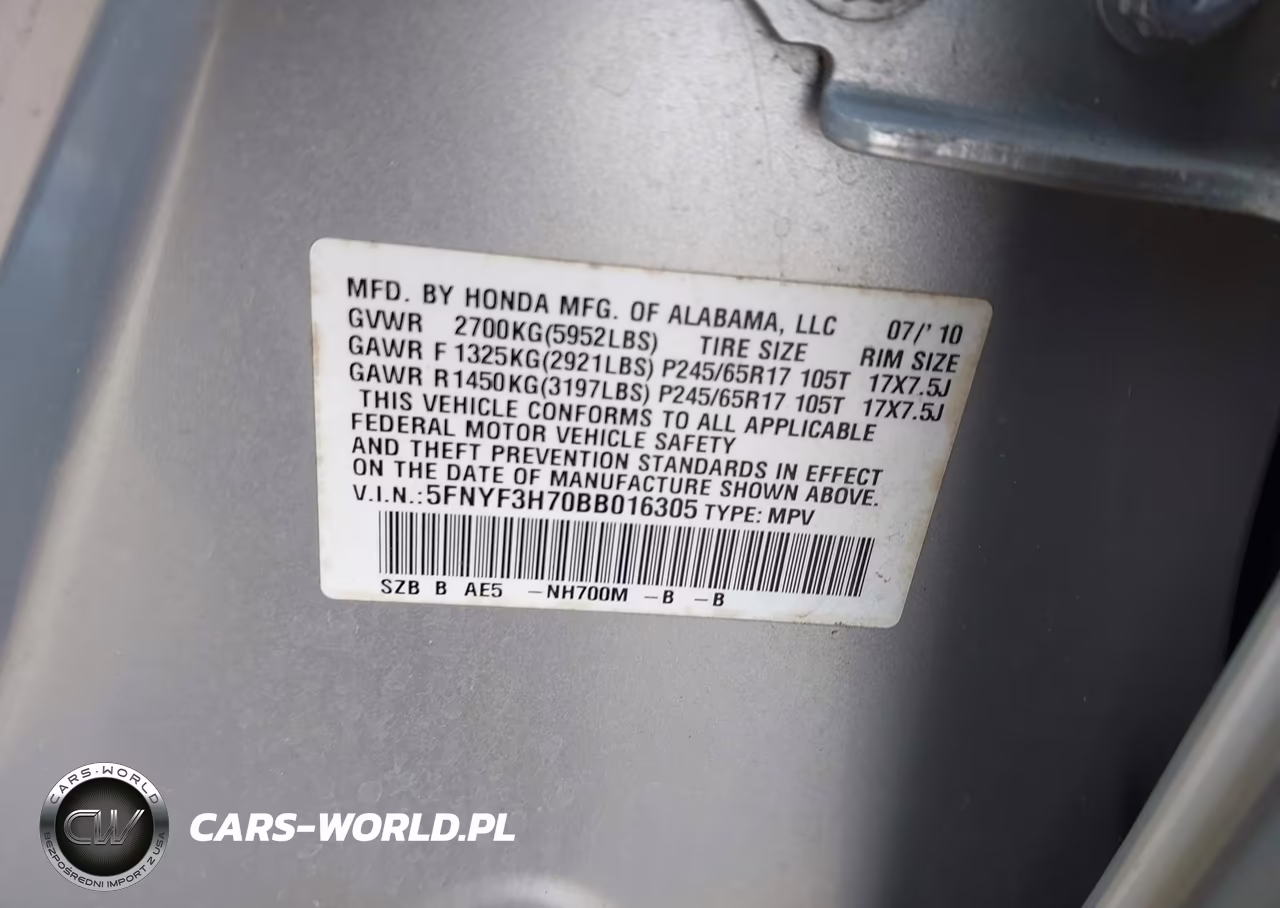 2011 Honda Pilot Ex-L VIN:5FNYF3H70BB016305 - 9