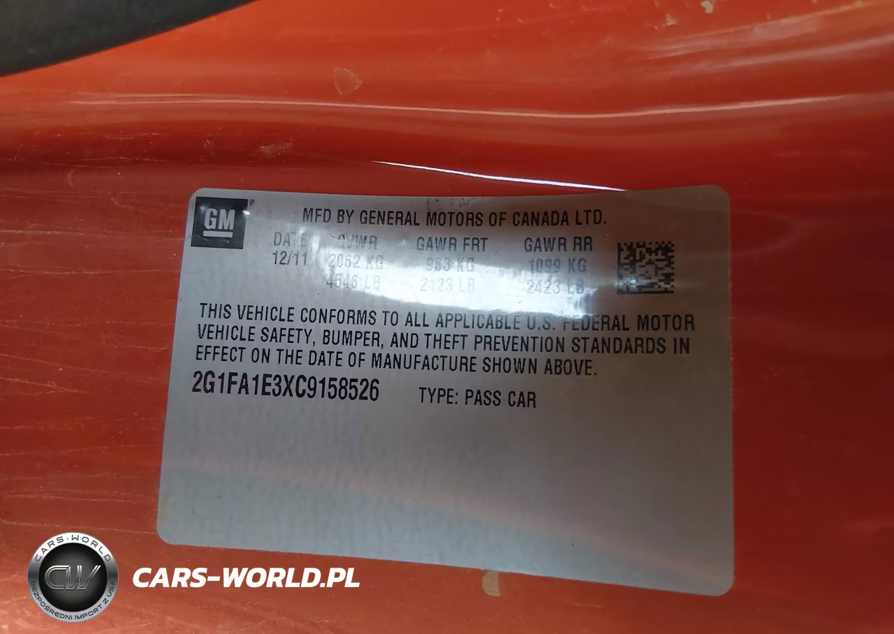 2012 Chevrolet Camaro 2Ls VIN:2G1FA1E3XC9158526 - 9