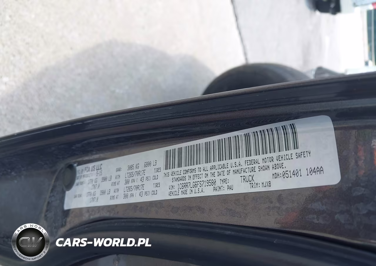 2015 Ram 1500 Outdoorsman VIN:1C6RR7LG6FS719580 - 9