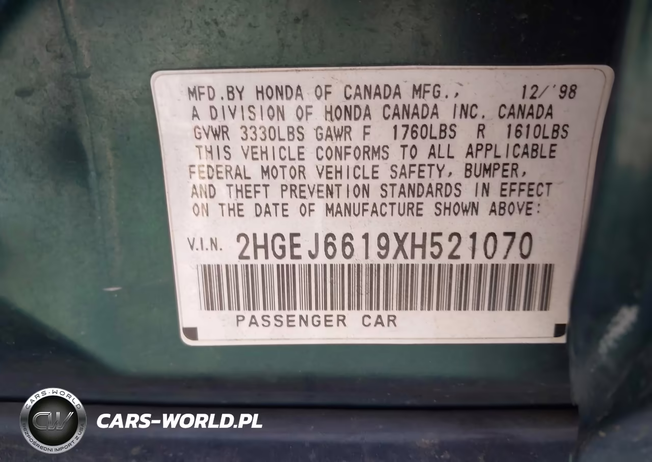 1999 Honda Civic Value Package VIN:2HGEJ6619XH521070 - 9