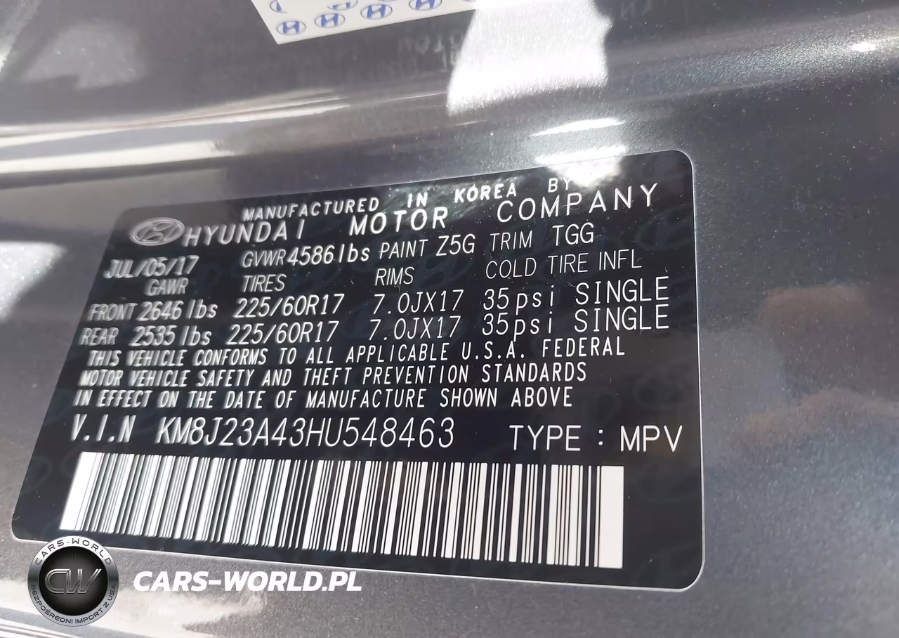 2017 Hyundai Tucson Se VIN:KM8J23A43HU548463 - 9