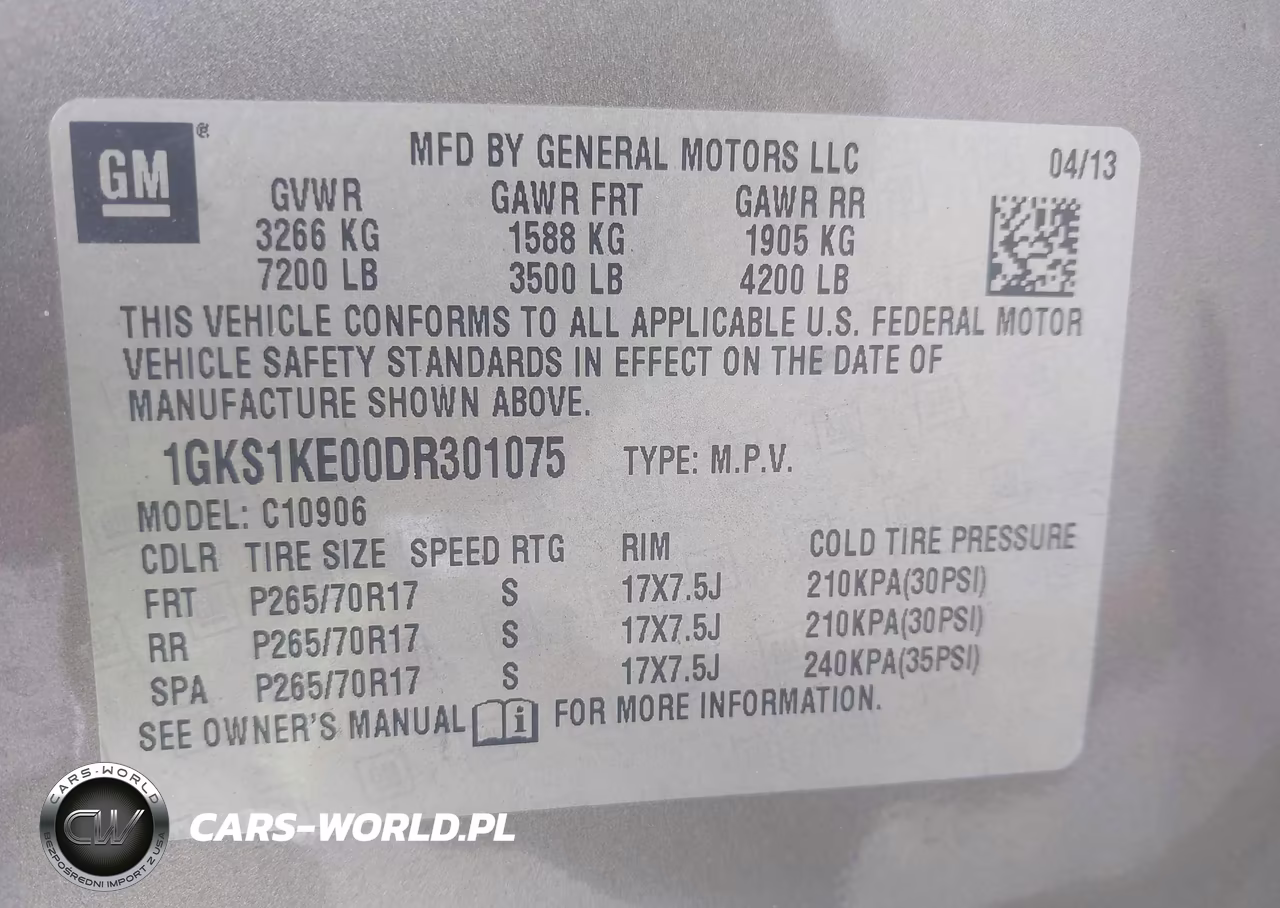 2013 GMC Yukon Xl 1500 Slt VIN:1GKS1KE00DR301075 - 9