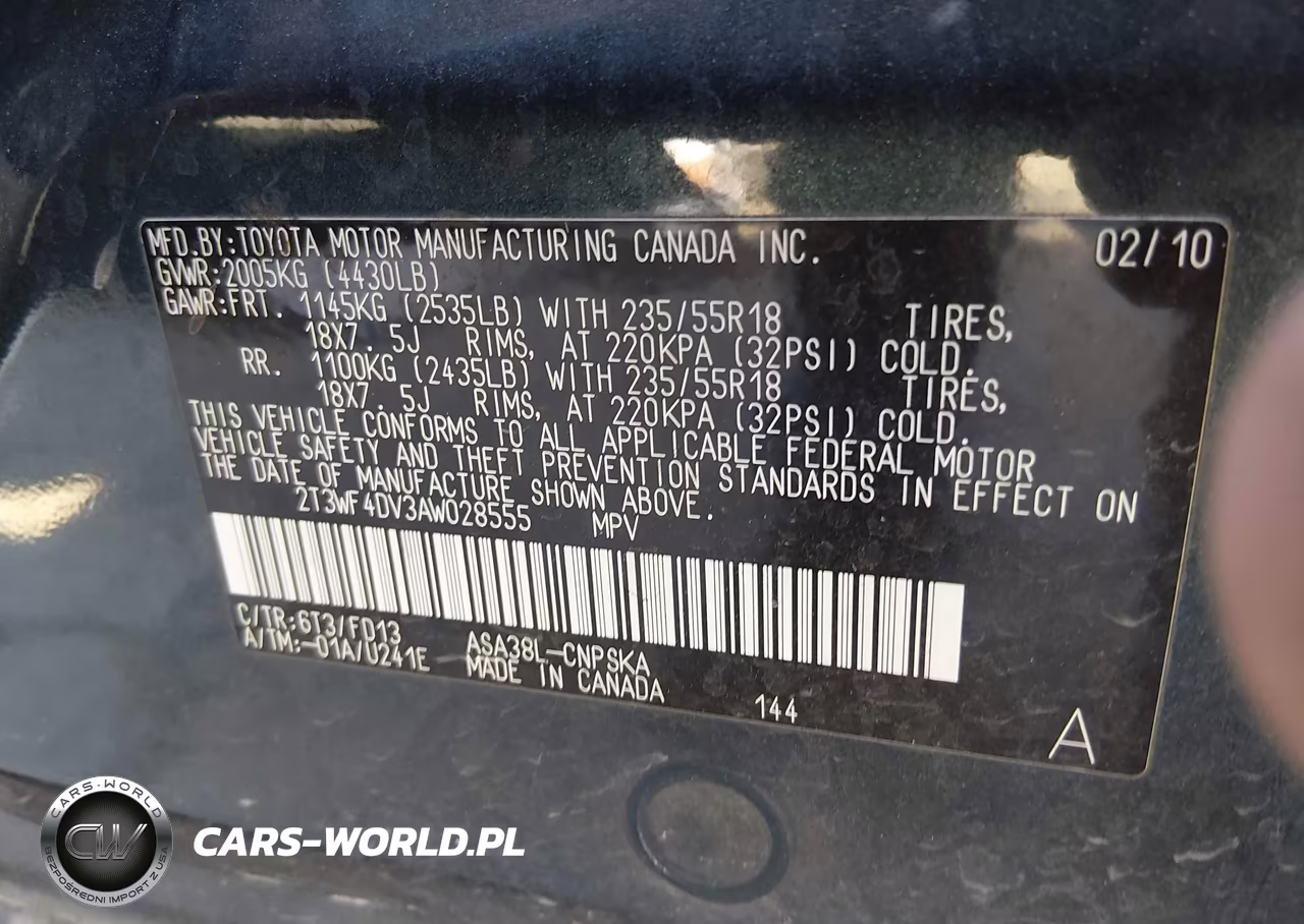 2010 Toyota Rav4 Sport VIN:2T3WF4DV3AW028555 - 9