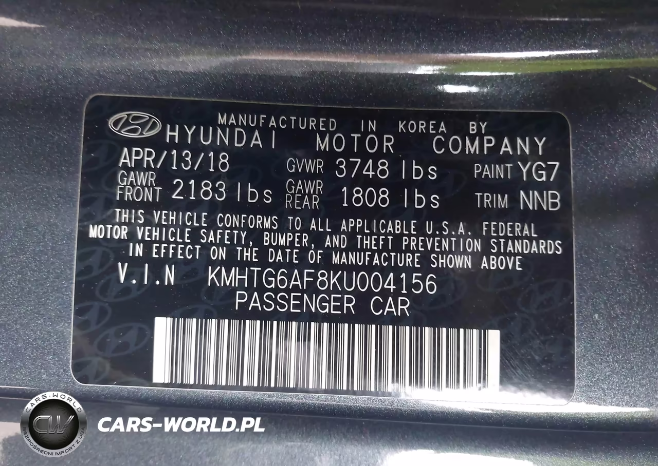 2019 Hyundai Veloster 2.0 VIN:KMHTG6AF8KU004156 - 9