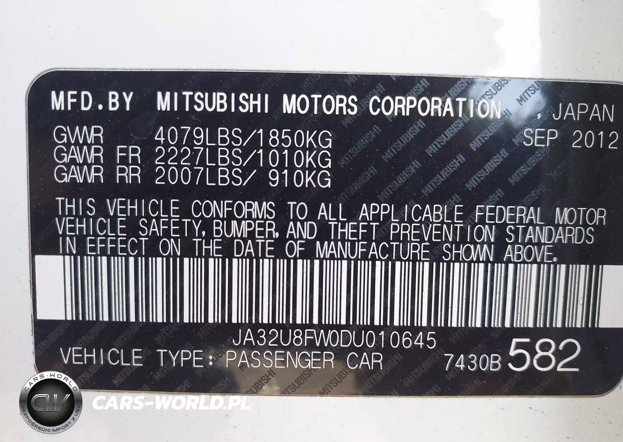 2013 Mitsubishi Lancer Gt VIN:JA32U8FW0DU010645 - 9