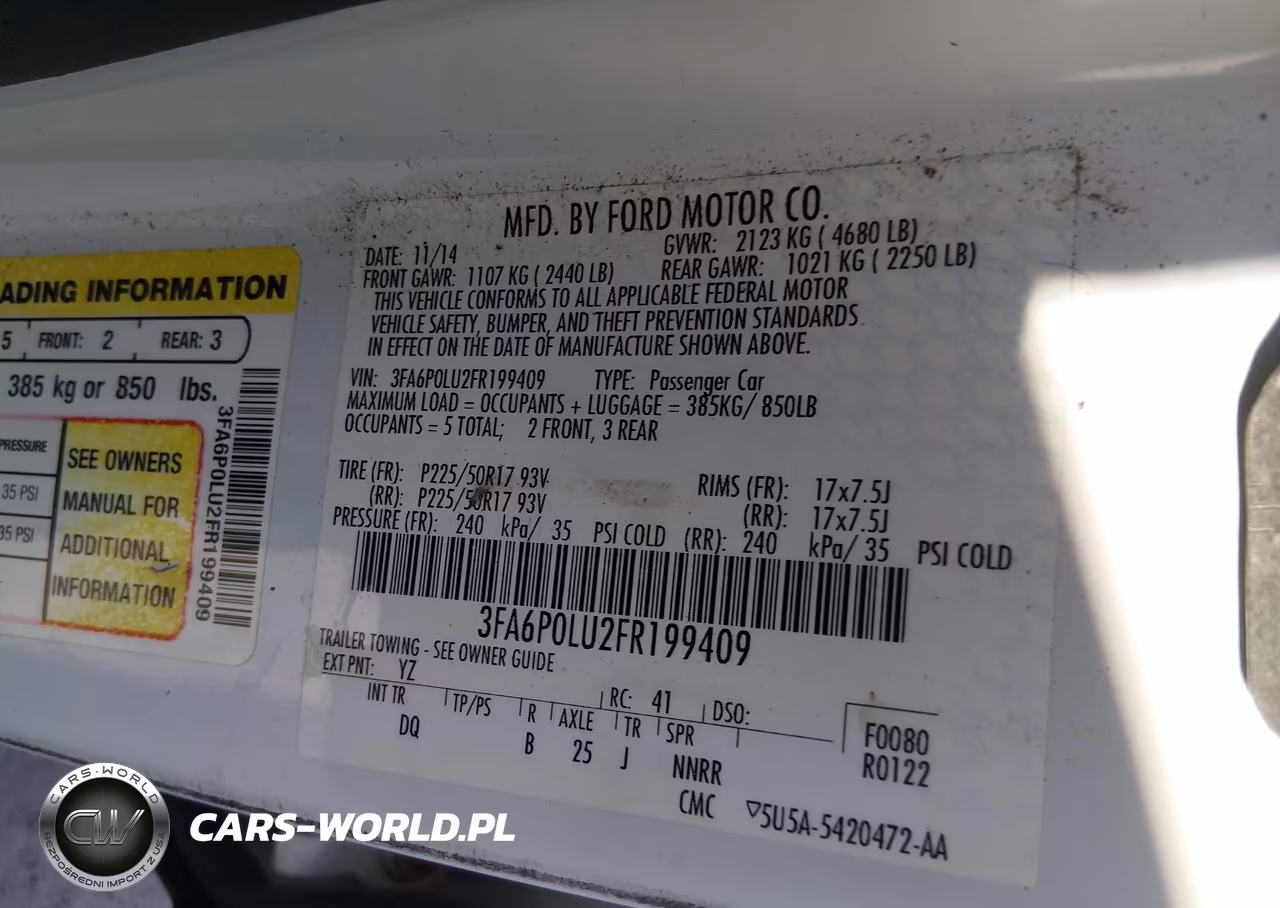 2015 Ford Fusion Hybrid Se VIN:3FA6P0LU2FR199409 - 9