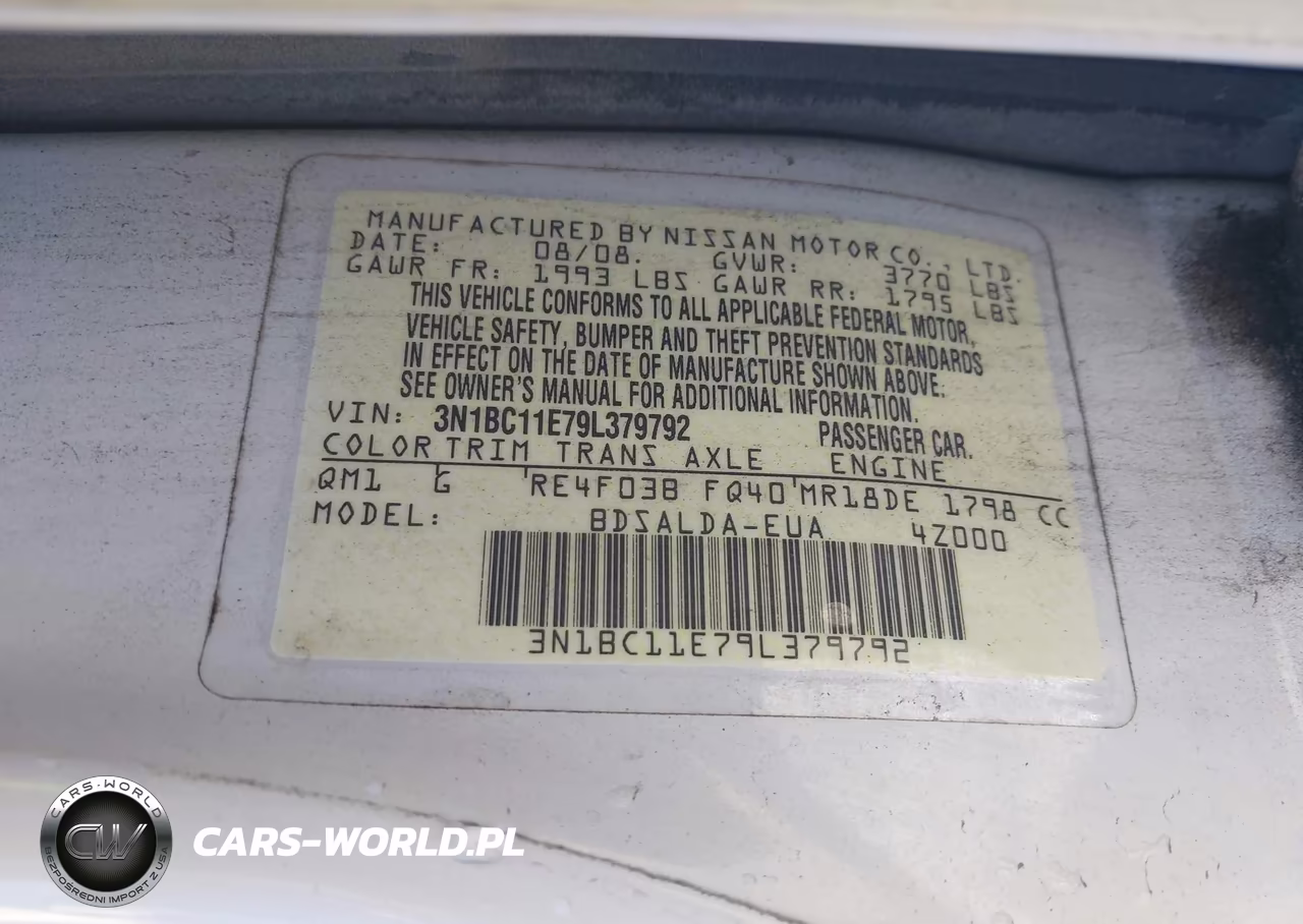 2009 Nissan Versa 1.8S VIN:3N1BC11E79L379792 - 9