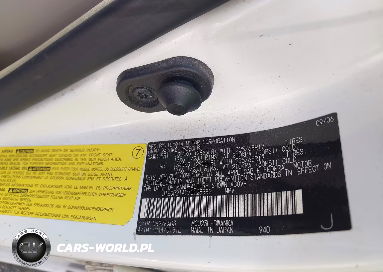 2007 Toyota Highlander Sport V6 VIN:JTEGP21A270128582 - 9