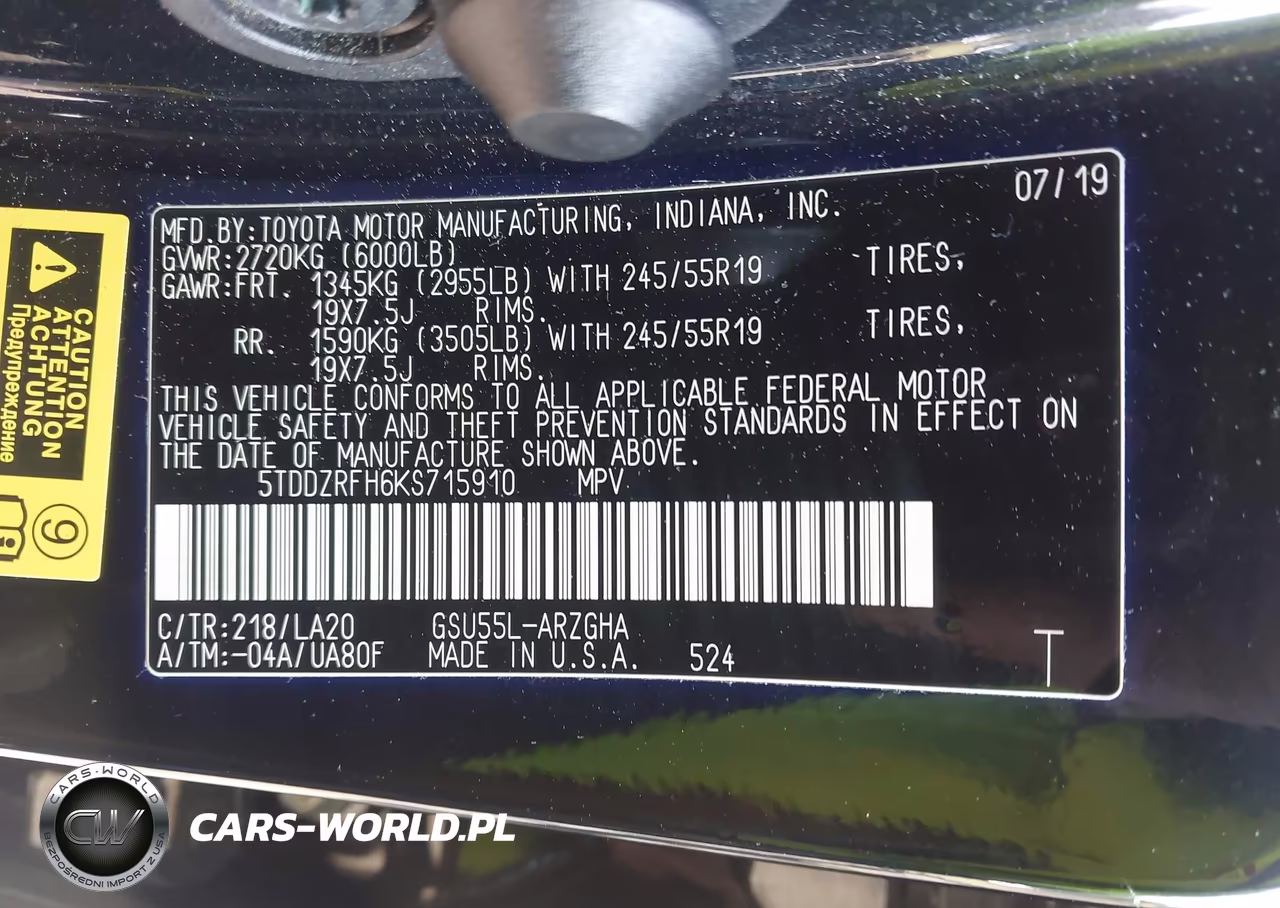 2019 Toyota Highlander Limited VIN:5TDDZRFH6KS715910 - 9
