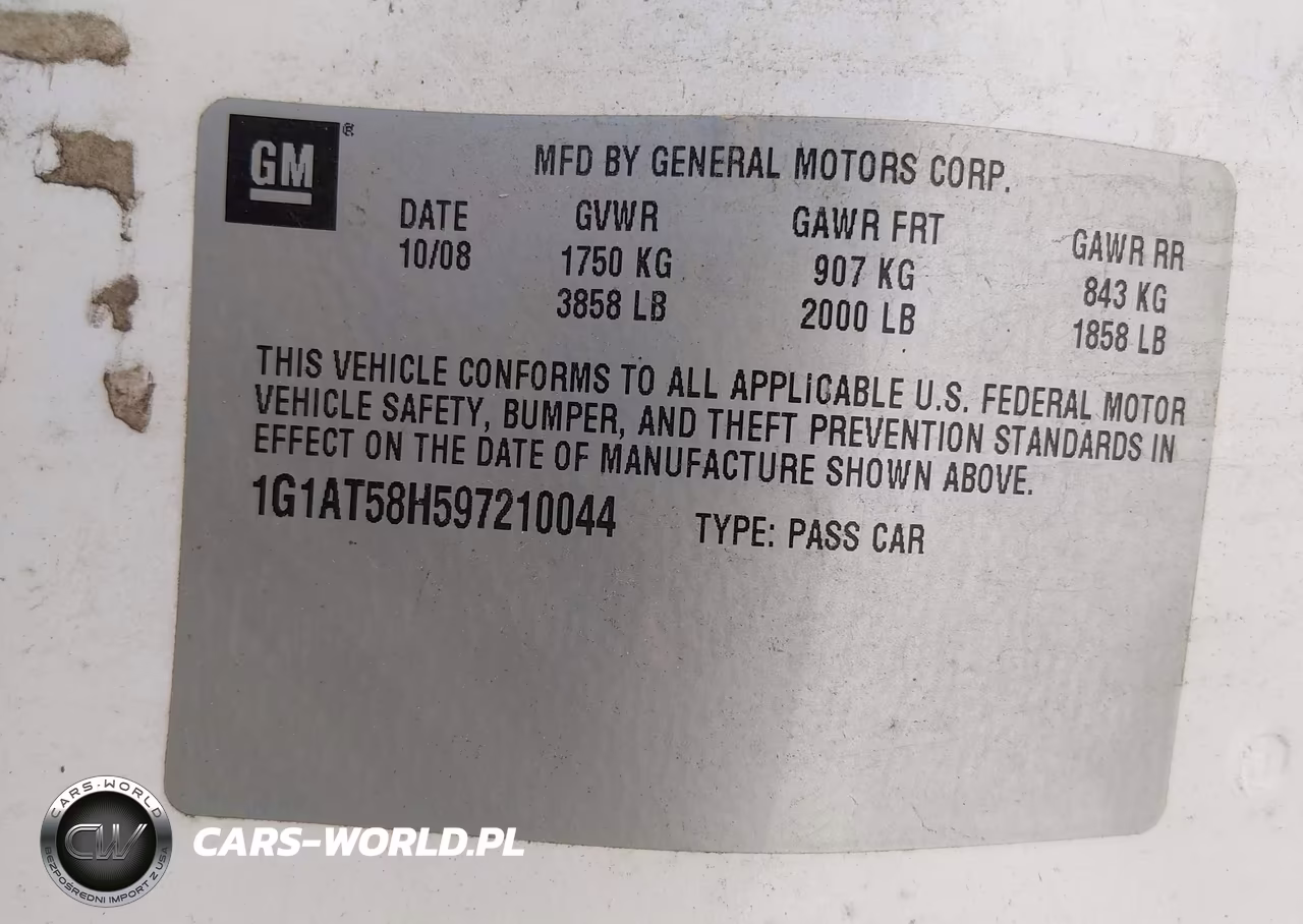 2009 Chevrolet Cobalt Lt VIN:1G1AT58H597210044 - 9