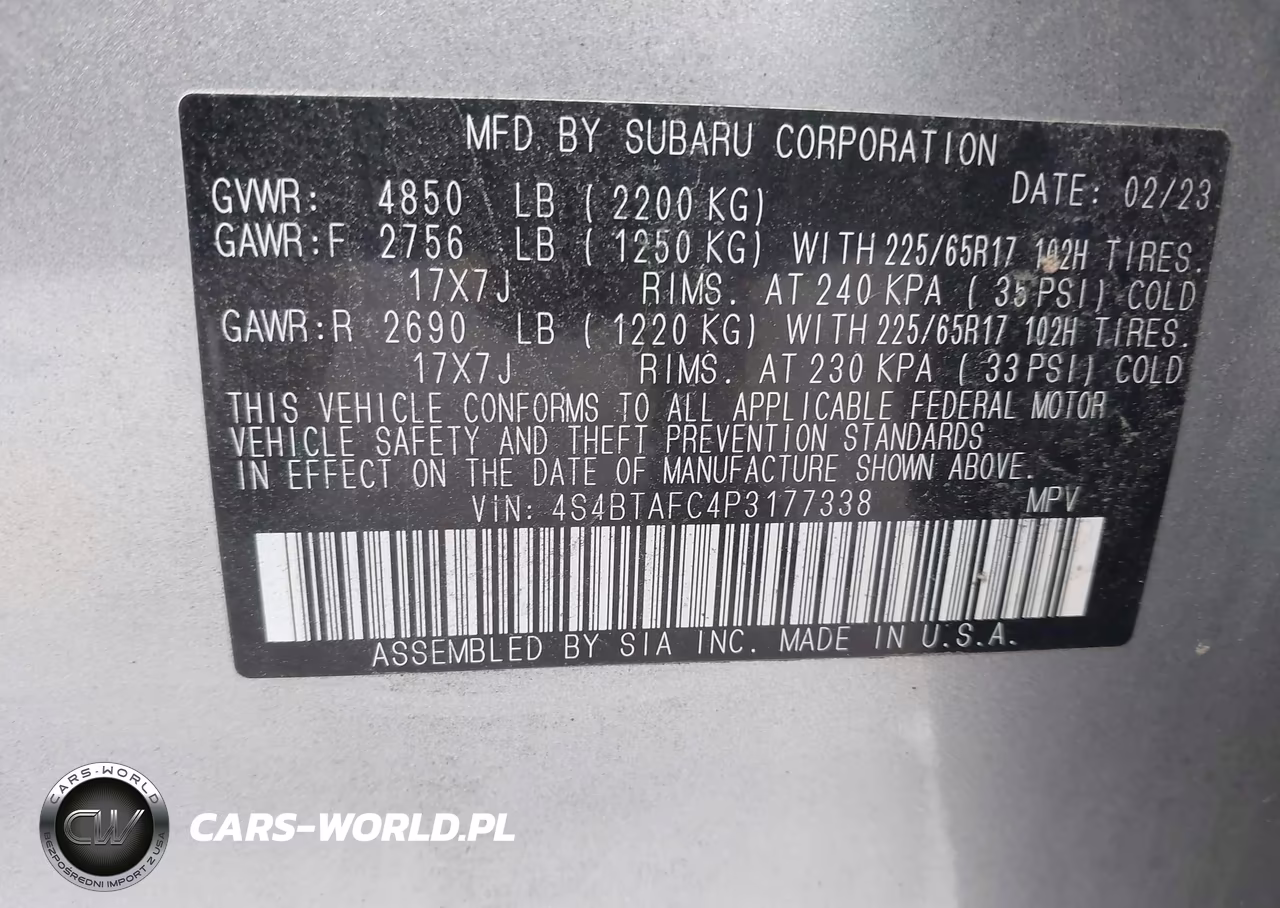 2023 Subaru Outback Premium VIN:4S4BTAFC4P3177338 - 9