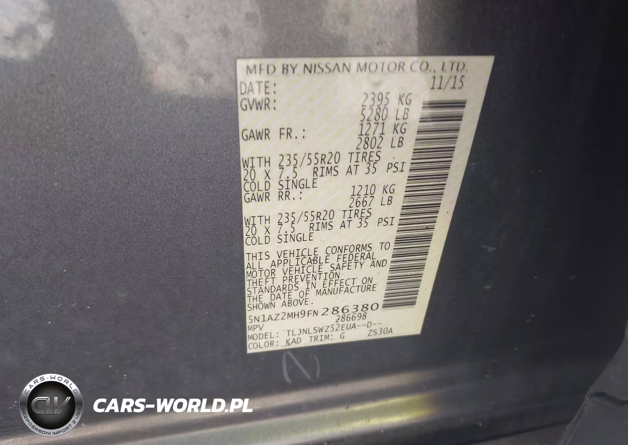 2015 Nissan Murano Platinum VIN:5N1AZ2MH9FN286380 - 9