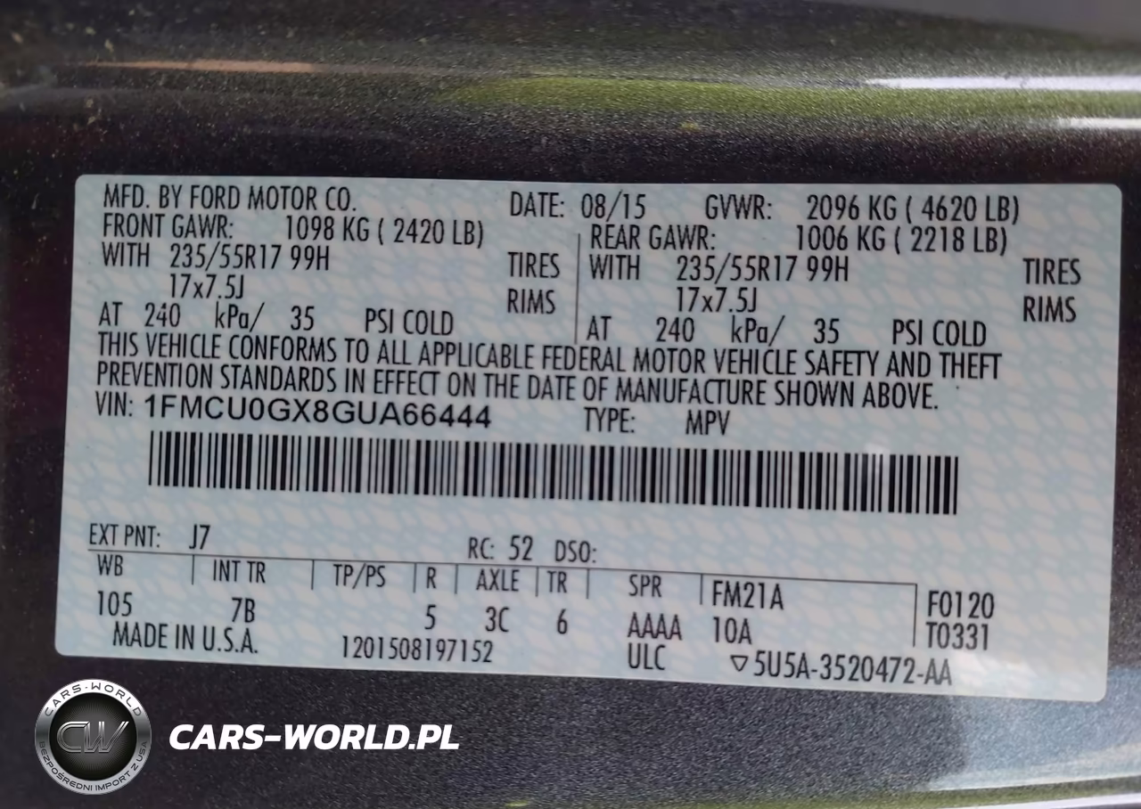 2016 Ford Escape Se VIN:1FMCU0GX8GUA66444 - 9