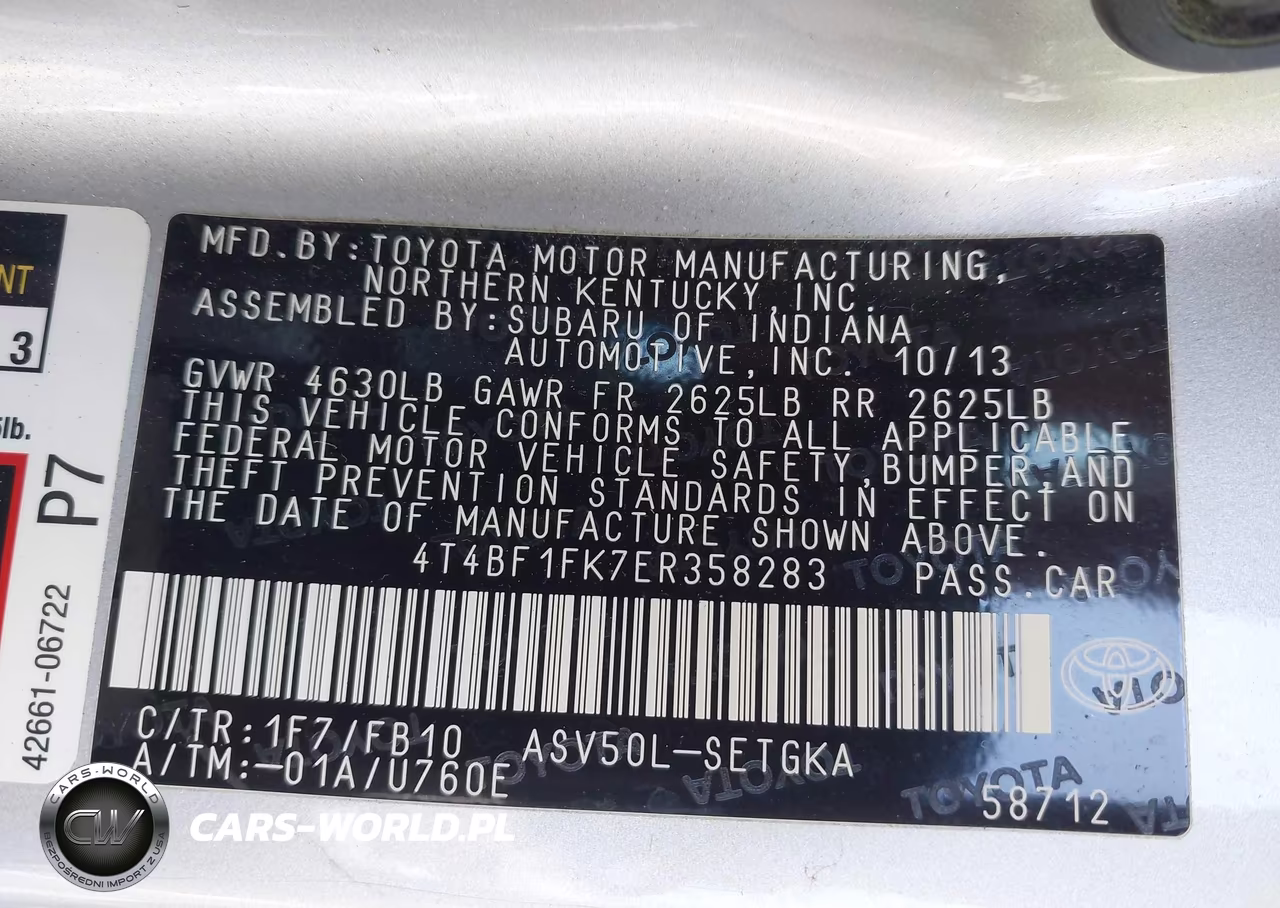 2014 Toyota Camry Xle VIN:4T4BF1FK7ER358283 - 9