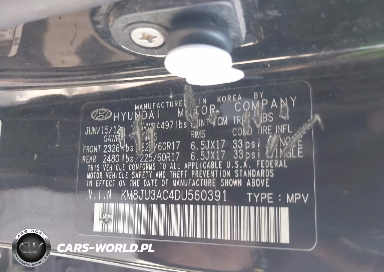 2013 Hyundai Tucson Gls VIN:KM8JU3AC4DU560391 - 9