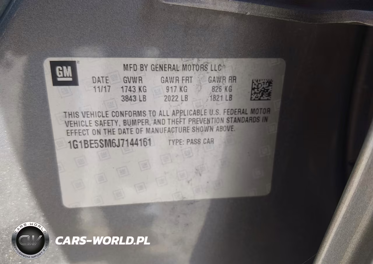 2018 Chevrolet Cruze Lt Auto VIN:1G1BE5SM6J7144161 - 9