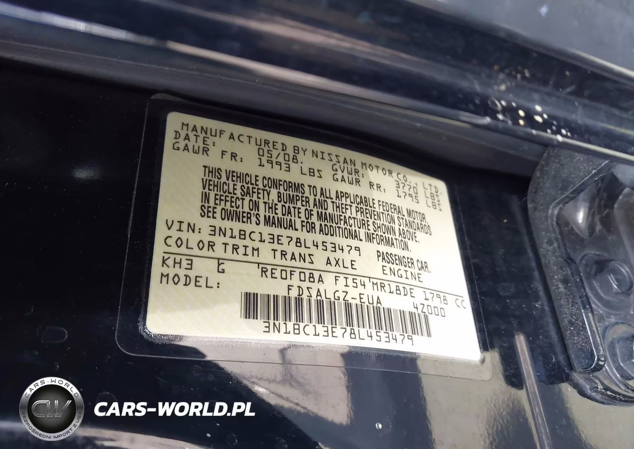 2008 Nissan Versa 1.8Sl VIN:3N1BC13E78L453479 - 9