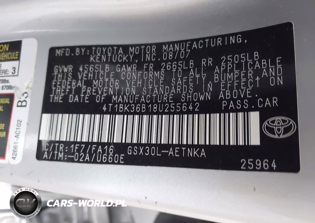 2008 Toyota Avalon Xl VIN:4T1BK36B18U255642 - 9