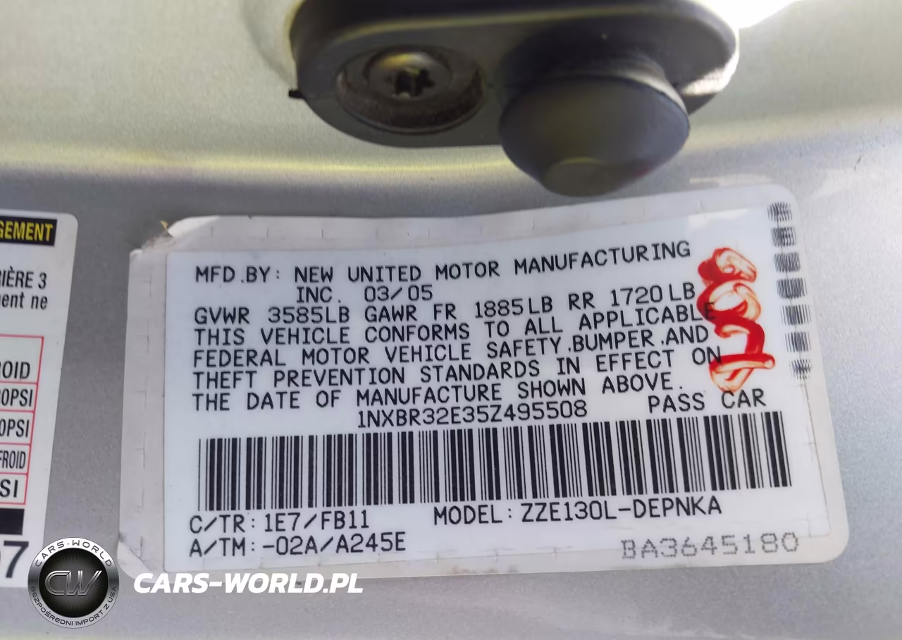 2005 Toyota Corolla Le VIN:1NXBR32E35Z495508 - 9