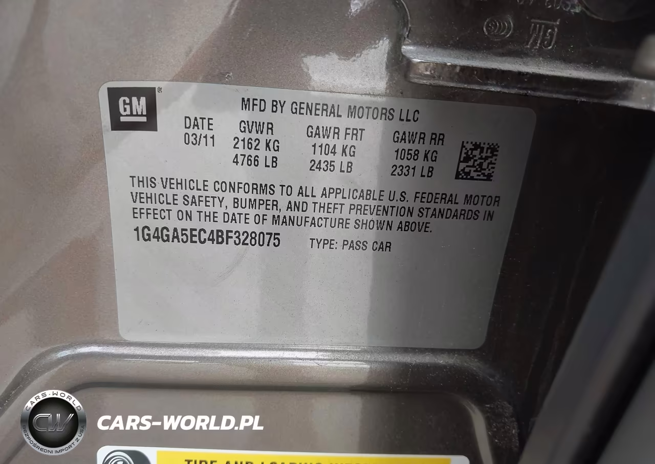 2011 Buick Lacrosse Cx VIN:1G4GA5EC4BF328075 - 9