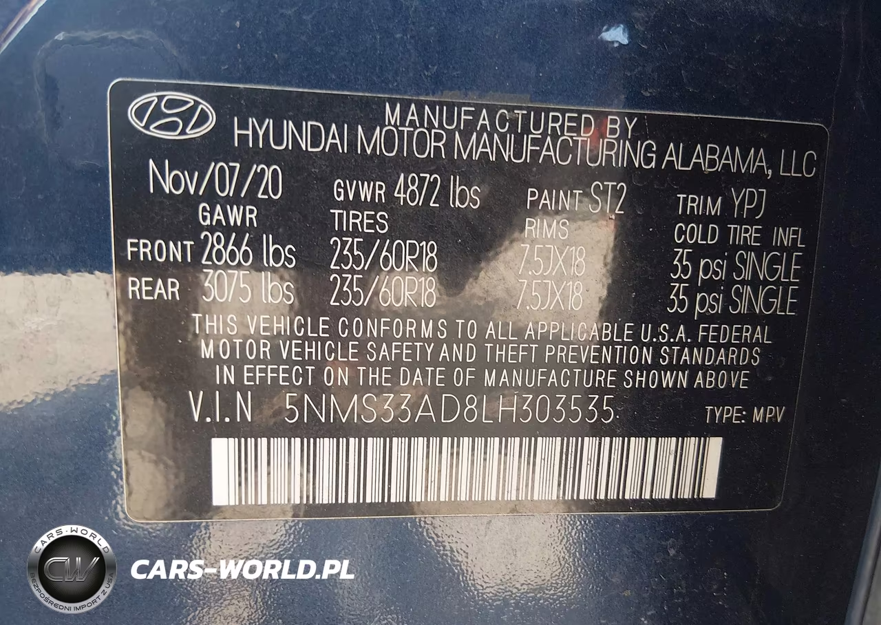 2020 Hyundai Santa Fe Sel VIN:5NMS33AD8LH303535 - 9