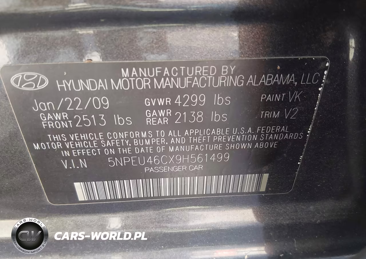 2009 Hyundai Sonata Limited VIN:5NPEU46CX9H561499 - 9
