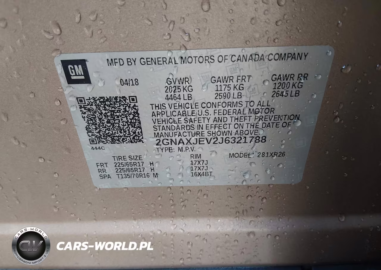 2018 Chevrolet Equinox Lt VIN:2GNAXJEV2J6321788 - 9