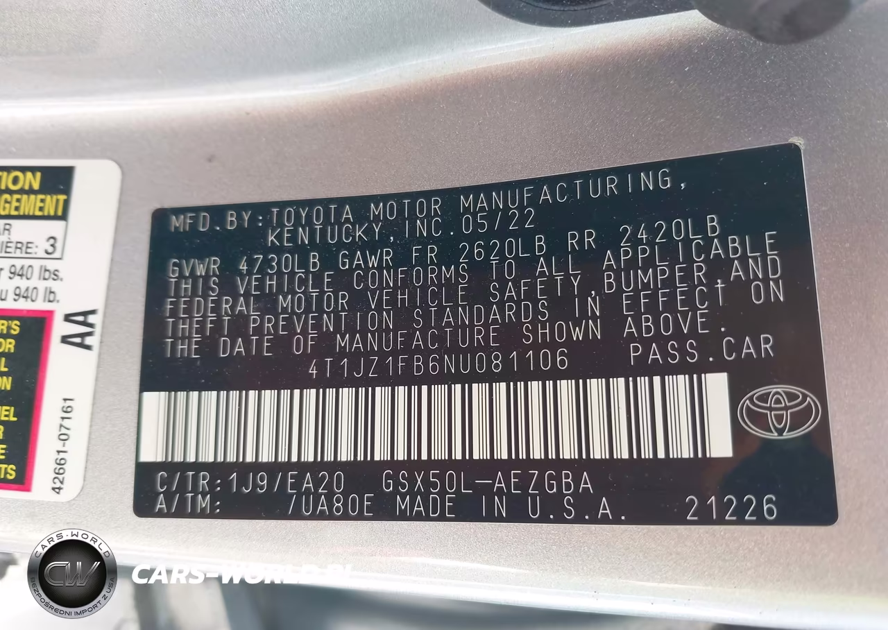2022 Toyota Avalon Xle VIN:4T1JZ1FB6NU081106 - 9