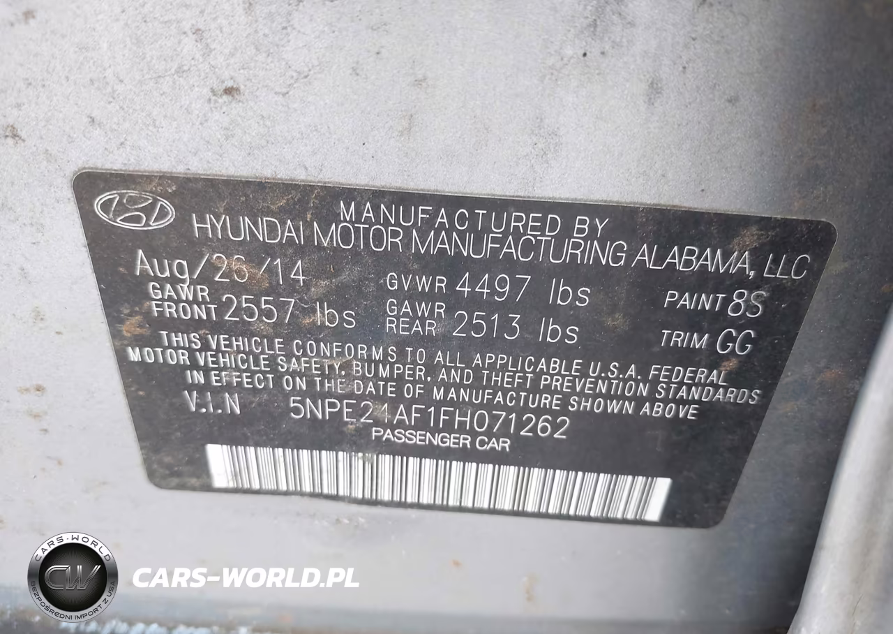 2015 Hyundai Sonata Se VIN:5NPE24AF1FH071262 - 9