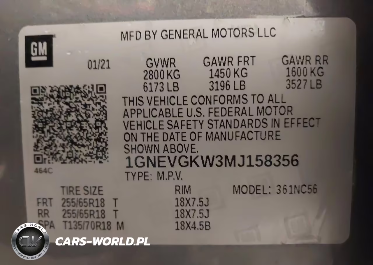 2021 Chevrolet Traverse Awd Lt Cloth VIN:1GNEVGKW3MJ158356 - 9