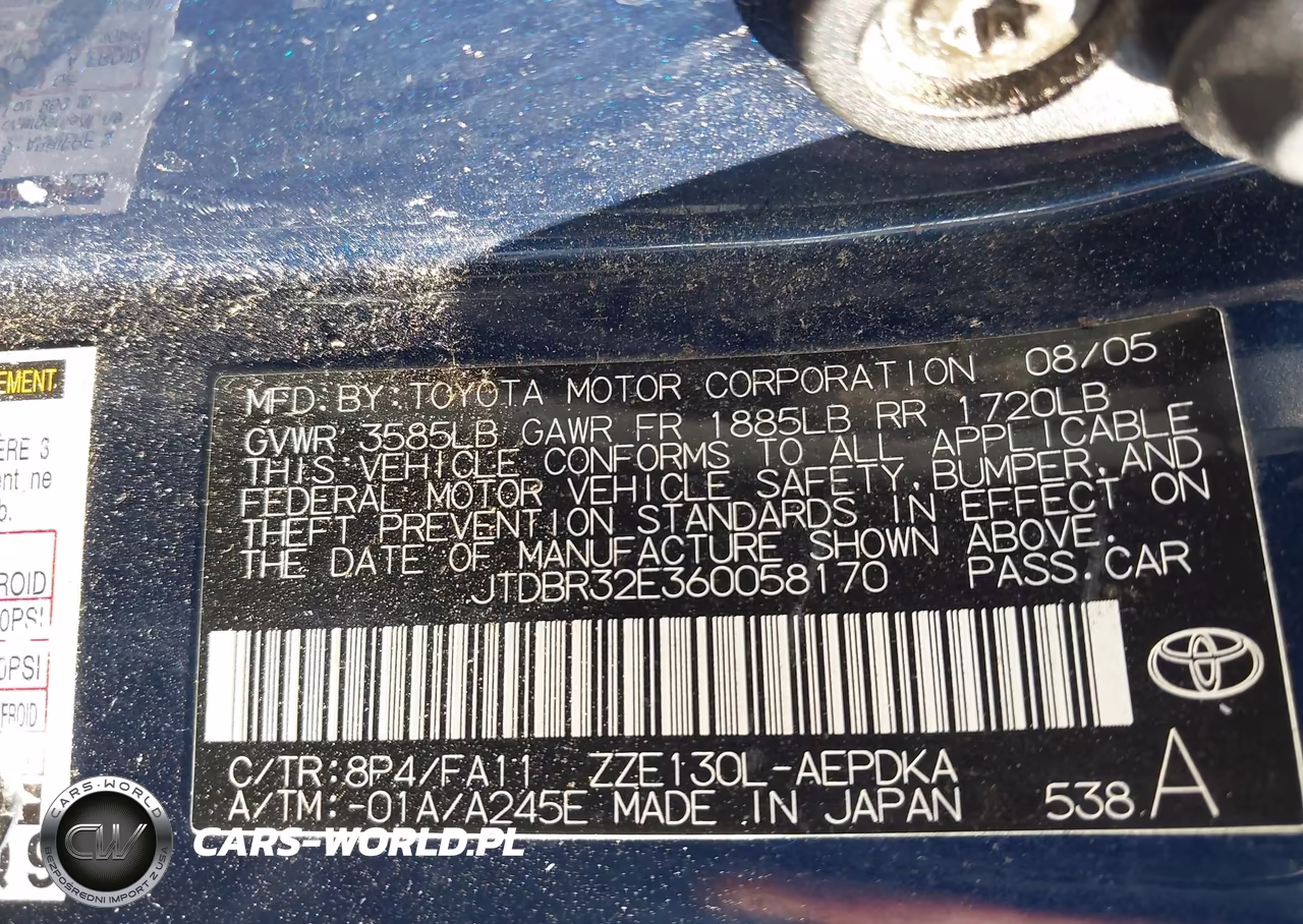 2006 Toyota Corolla Ce VIN:JTDBR32E360058170 - 9