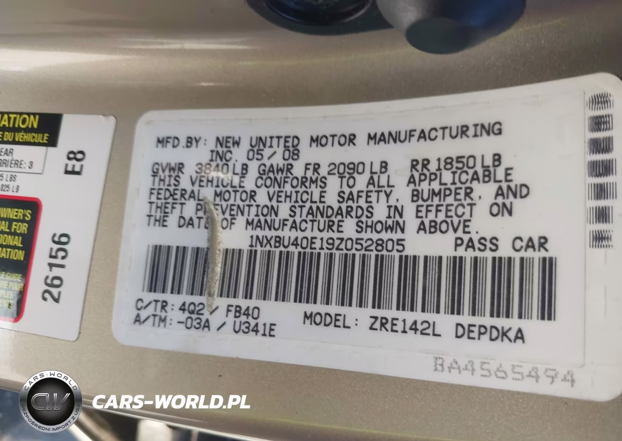 2009 Toyota Corolla Le VIN:1NXBU40E19Z052805 - 9