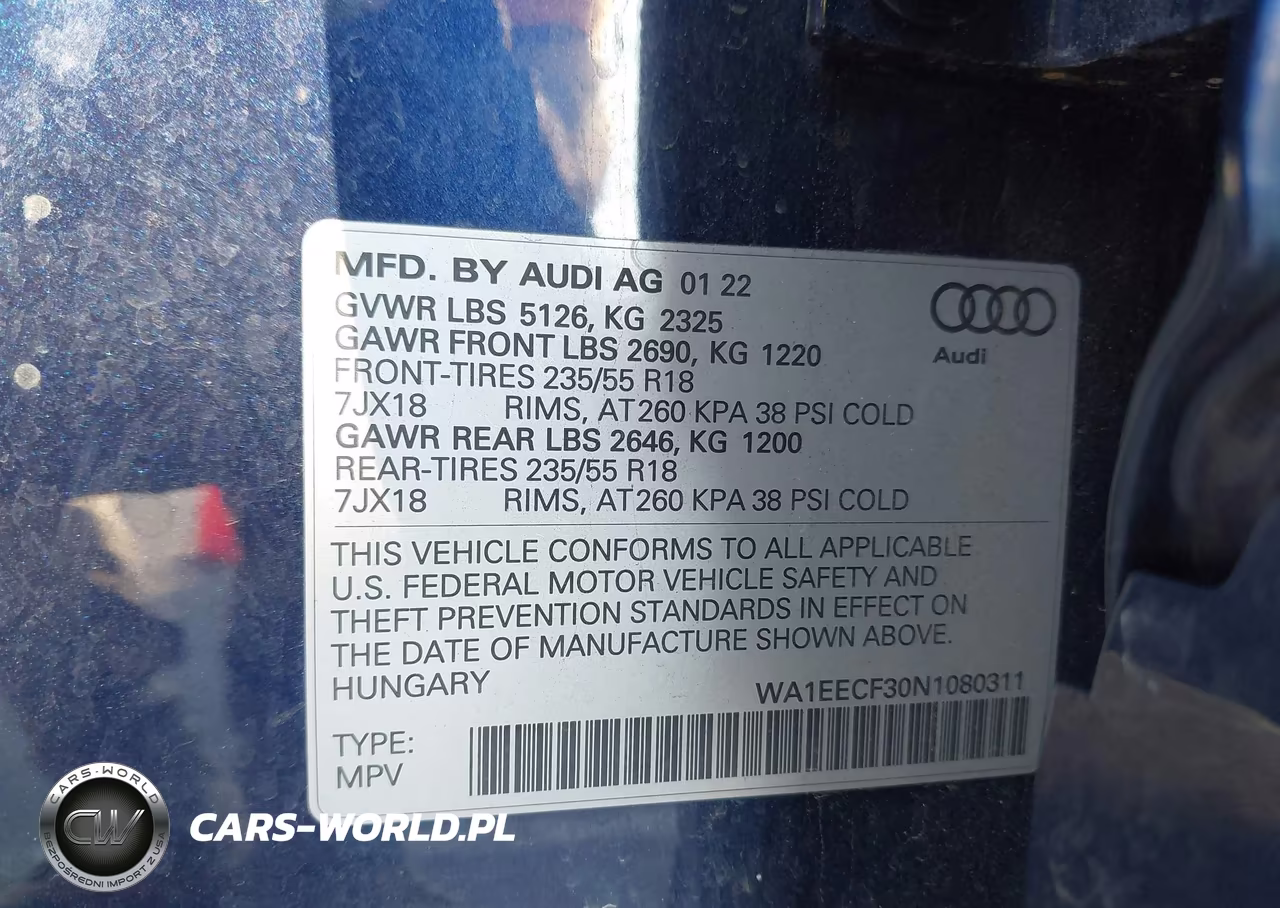 2022 Audi Q3 Premium Plus 45 Tfsi S Line Quattro Tiptronic VIN:WA1EECF30N1080311 - 9