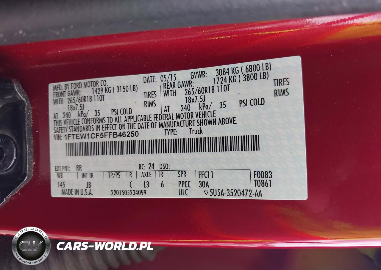2015 Ford F-150 Xlt VIN:1FTEW1CF5FFB46250 - 9