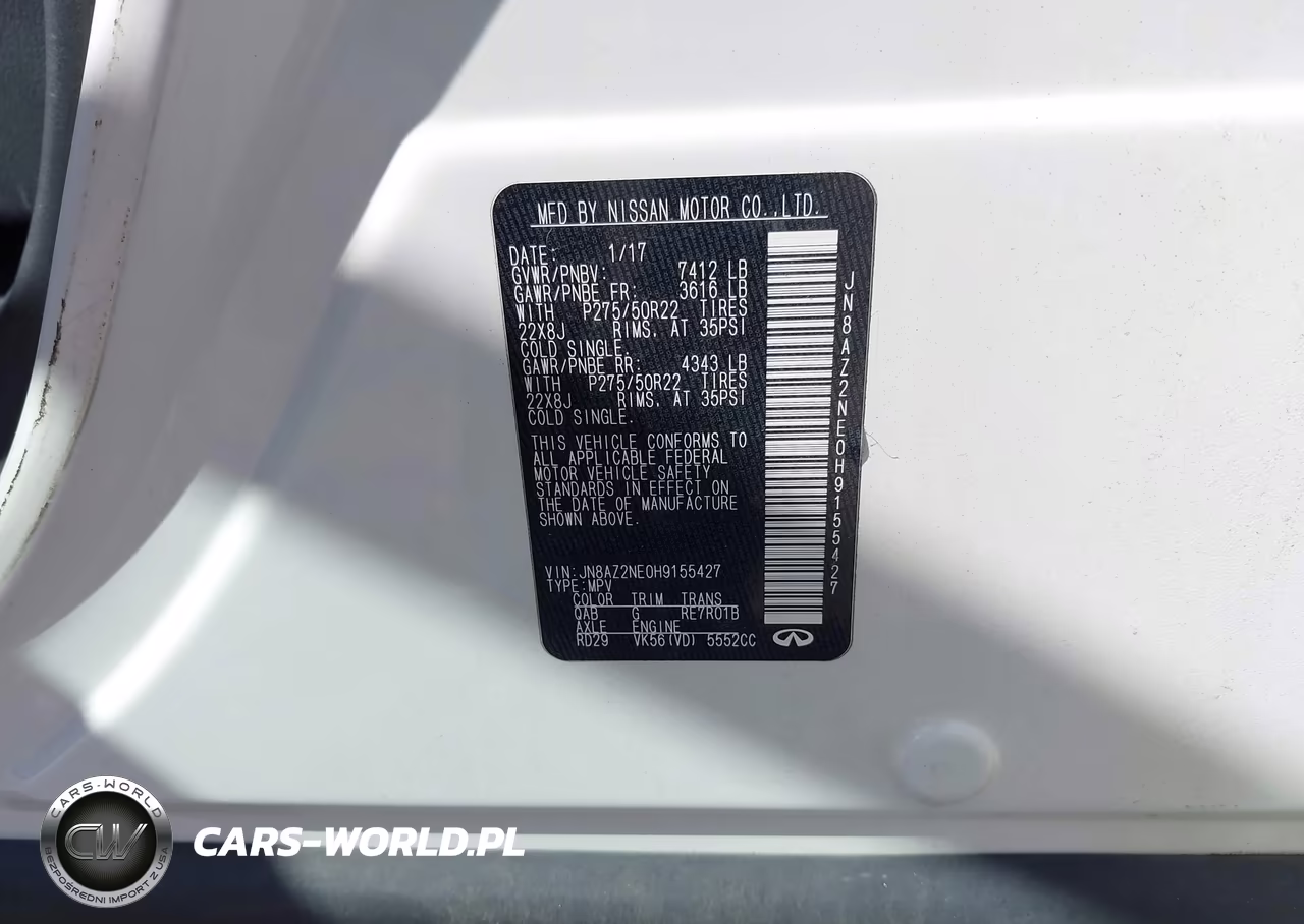 2017 Infiniti Qx80 VIN:JN8AZ2NE0H9155427 - 9