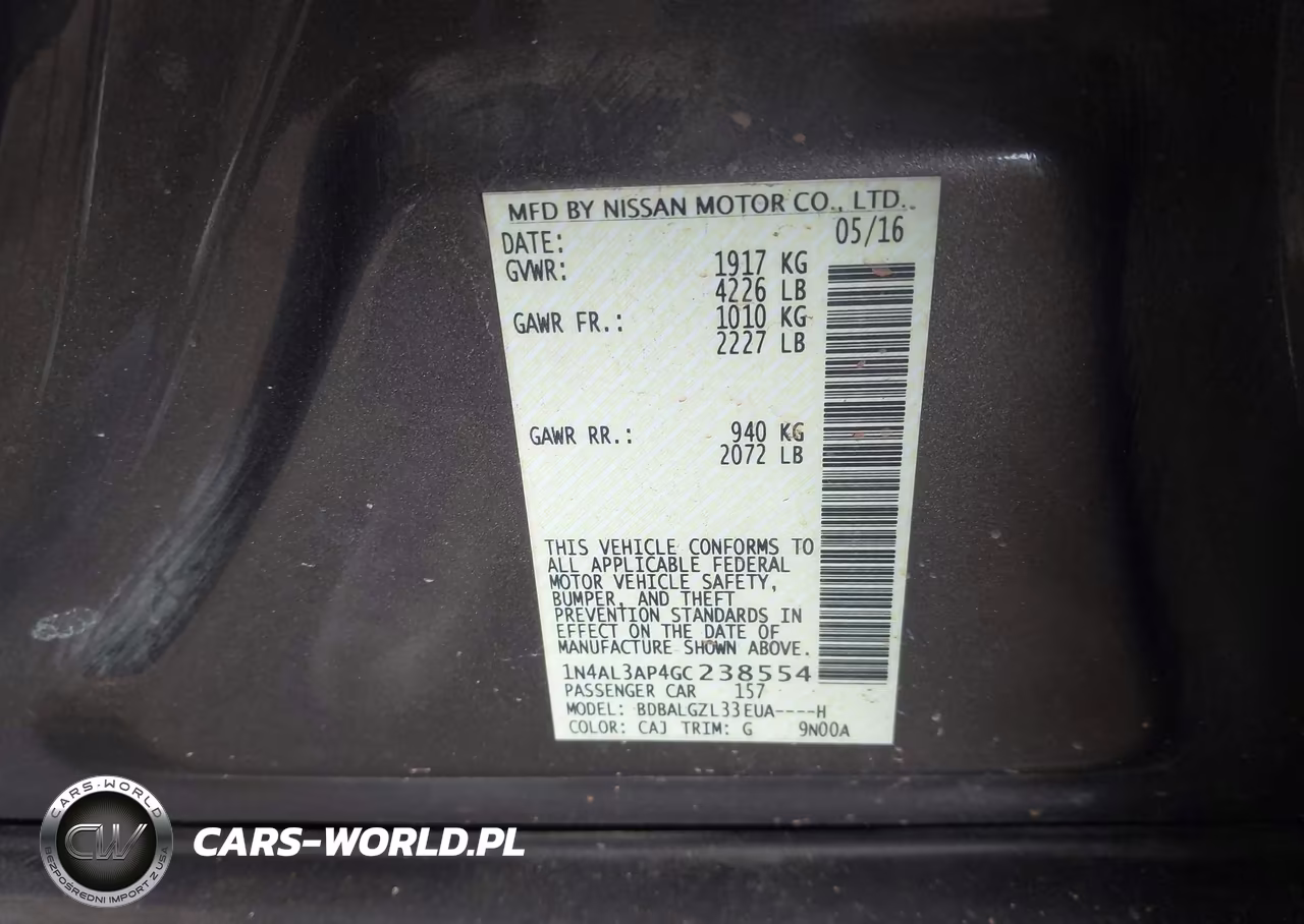 2016 Nissan Altima 2.5 S VIN:1N4AL3AP4GC238554 - 9