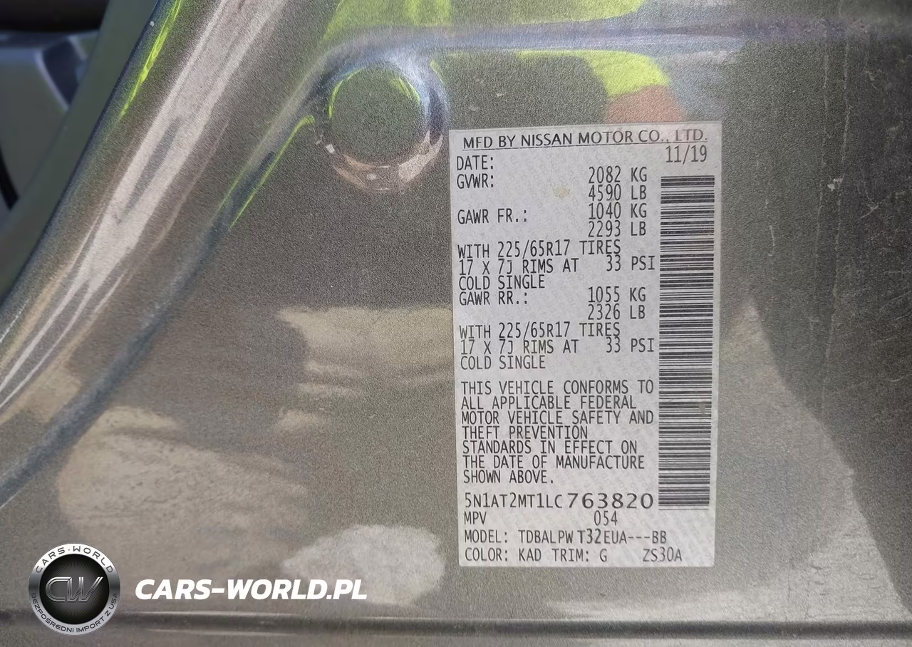 2020 Nissan Rogue S Fwd VIN:5N1AT2MT1LC763820 - 9