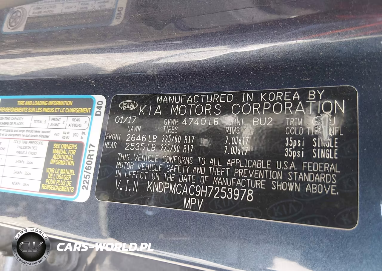 2017 Kia Sportage Lx VIN:KNDPMCAC9H7253978 - 9