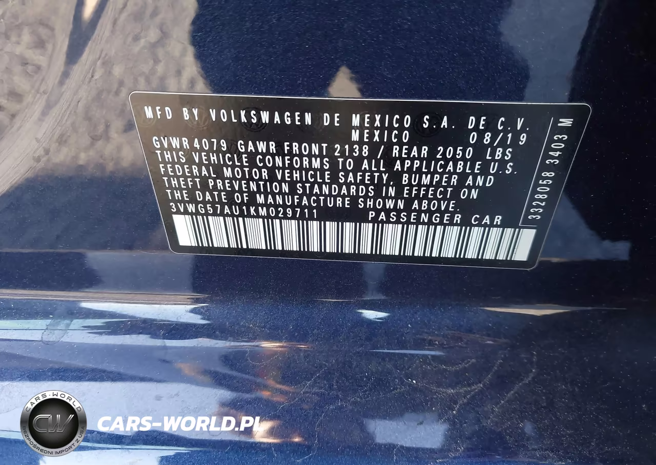 2019 Volkswagen Golf 1.4T S-1.4T Se VIN:3VWG57AU1KM029711 - 9