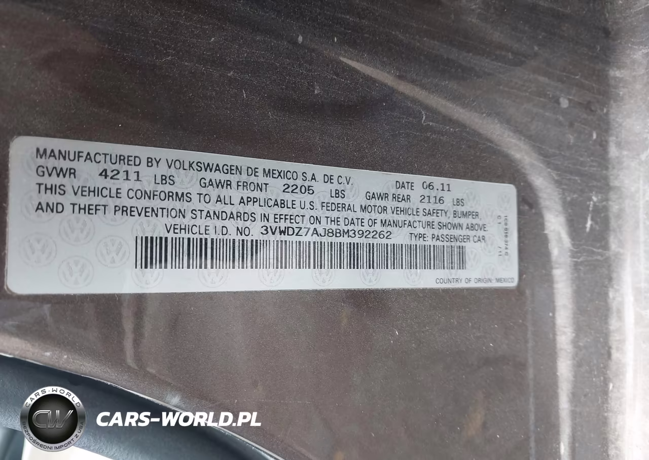 2011 Volkswagen Jetta 2.5L Se VIN:3VWDZ7AJ8BM392262 - 9