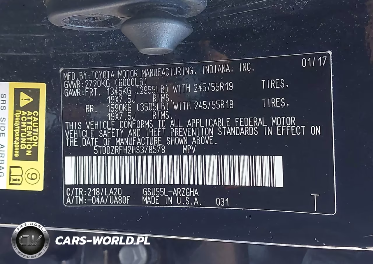 2017 Toyota Highlander Limited Platinum VIN:5TDDZRFH2HS378578 - 9