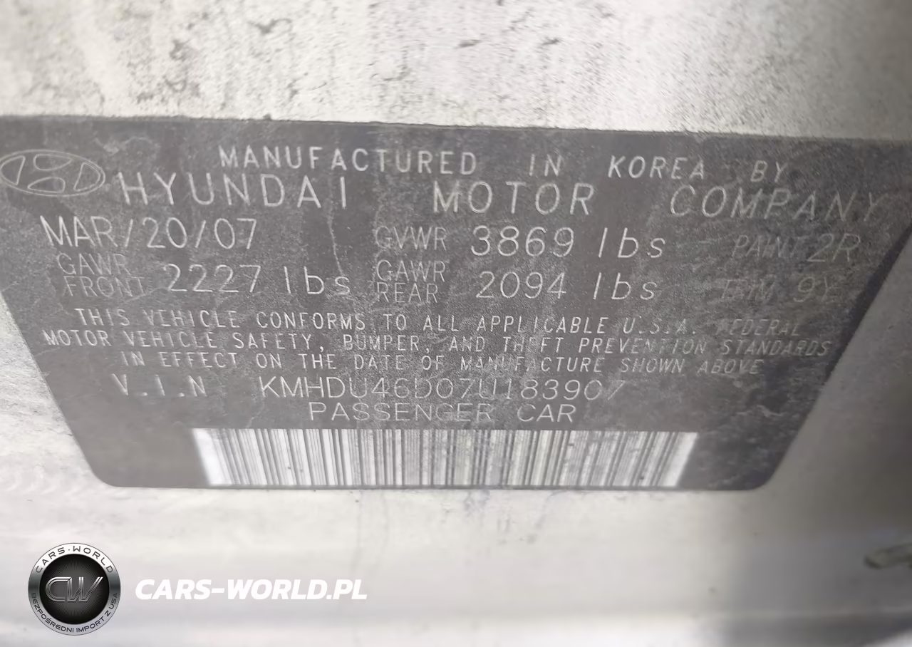 2007 Hyundai Elantra Gls-Limited-Se VIN:KMHDU46D07U183907 - 9