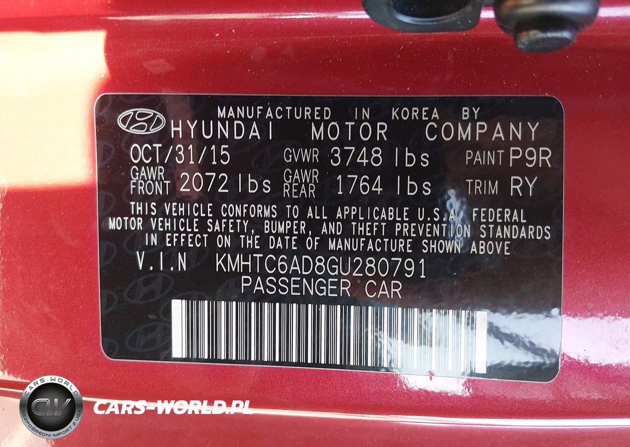 2016 Hyundai Veloster VIN:KMHTC6AD8GU280791 - 9