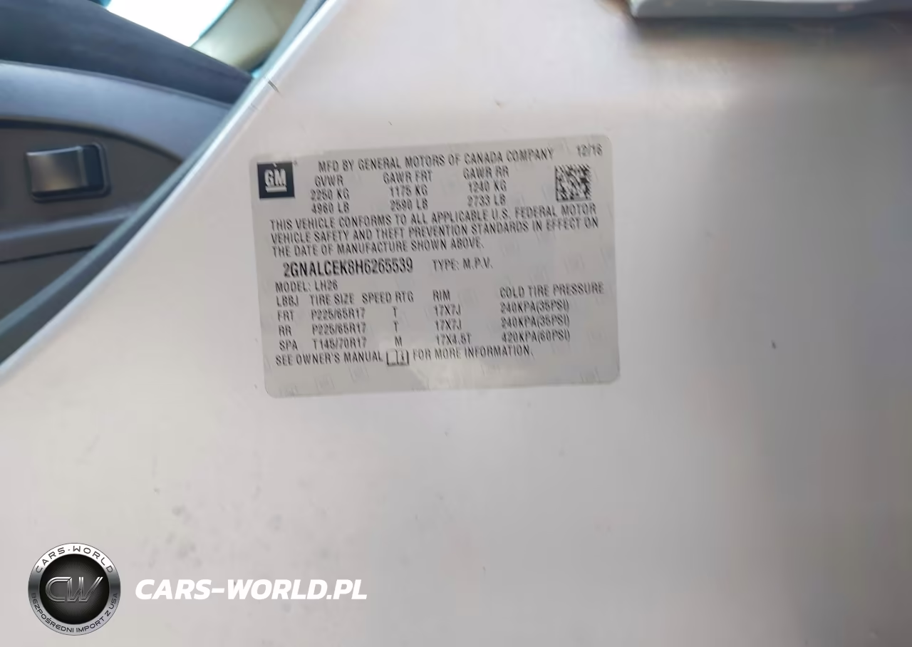 2017 Chevrolet Equinox Lt VIN:2GNALCEK8H6265539 - 9